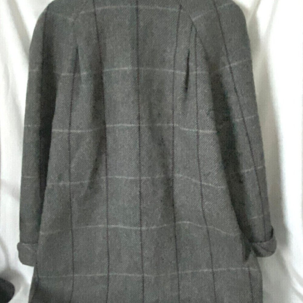 ALORNA Vintage Women's Gray Plaid Wool/ Nylon Coat Jacket Made In The USA - Picture 2 of 12